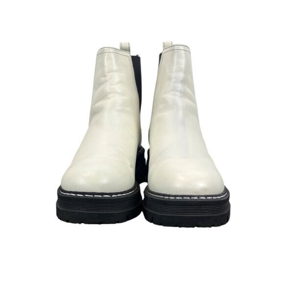 Marc Fisher Ivory White Leather/Textile Womens Chelsea Boots Size 7M - Picture 2 of 13